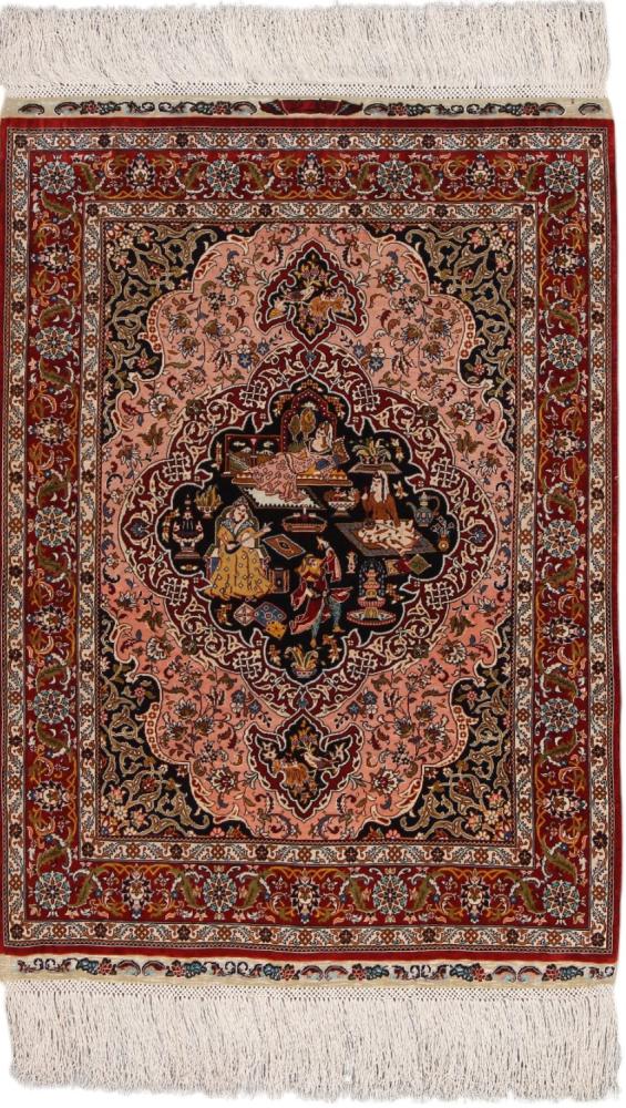  Hereke Zijde 80x55 80x55, Perzisch tapijt Handgeknoopte