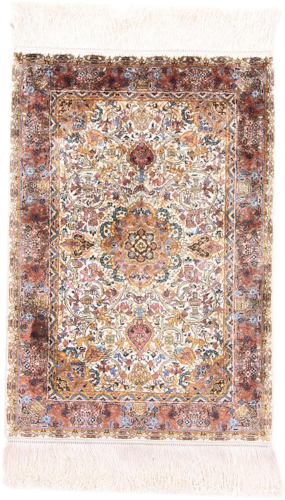 Tappeto persiano Keysari di Seta 91x62 91x62, Tappeto persiano Annodato a mano