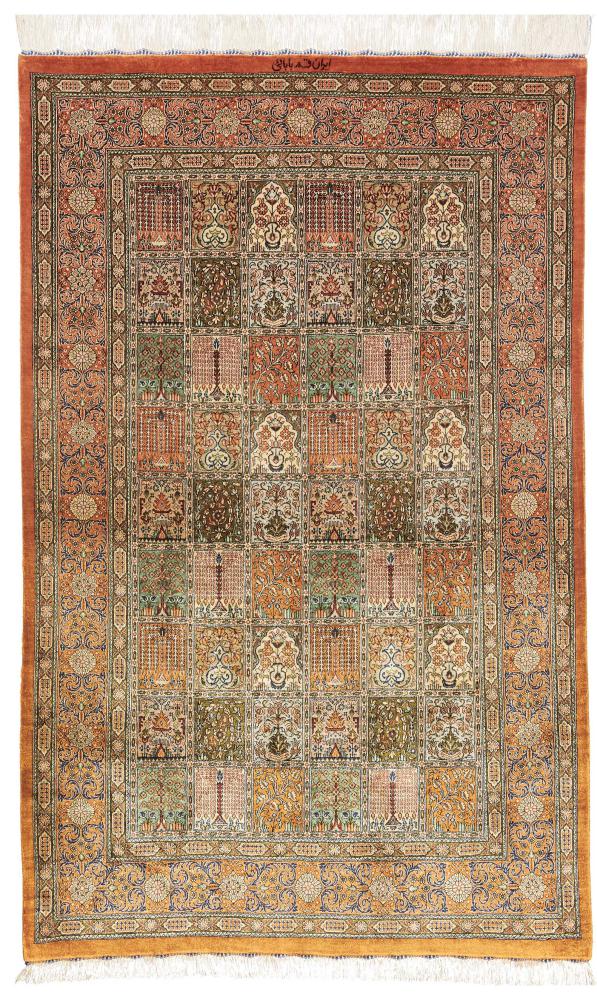 Persialainen matto Ghom Silkki 153x98 153x98, Persialainen matto Solmittu käsin