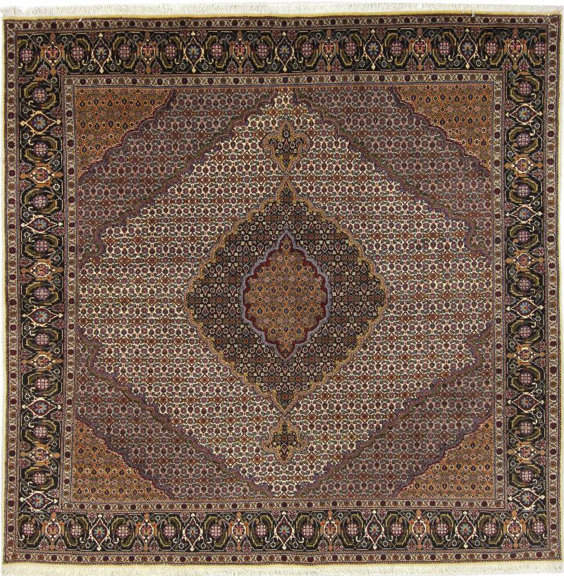 Tapete persa Tabriz Mahi 205x199 205x199, Tapete persa Atado à mão