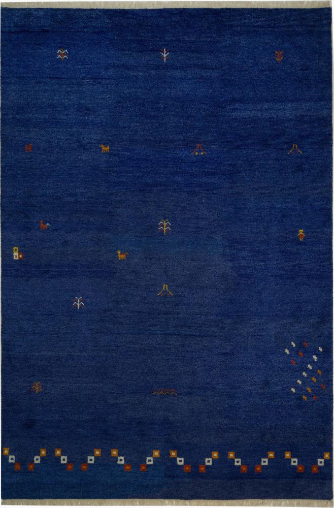 Indo rug Gabbeh 9'7"x6'9" 9'7"x6'9", Persian Rug Knotted by hand