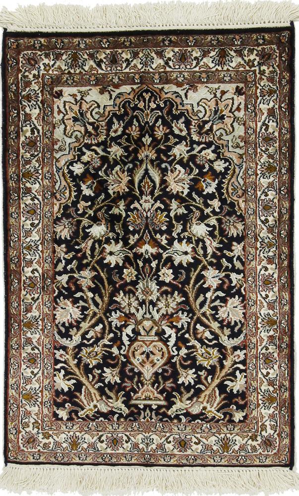 Indiaas tapijt Kasjmier Zijde 96x63 96x63, Perzisch tapijt Handgeknoopte