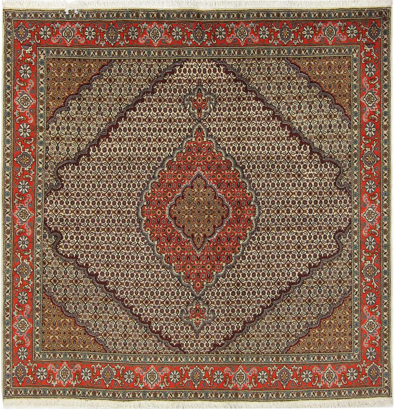 Tapete persa Tabriz Mahi 199x201 199x201, Tapete persa Atado à mão