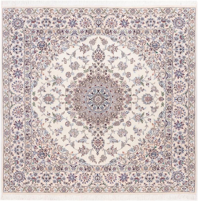 Tapis persan Naïn 9La 210x200 210x200, Tapis persan Noué à la main