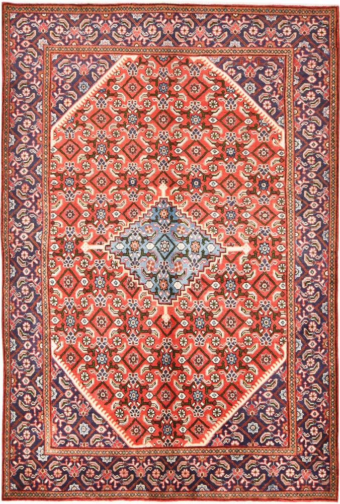 Persian Rug Hamadan 9'10"x6'8" 9'10"x6'8", Persian Rug Knotted by hand