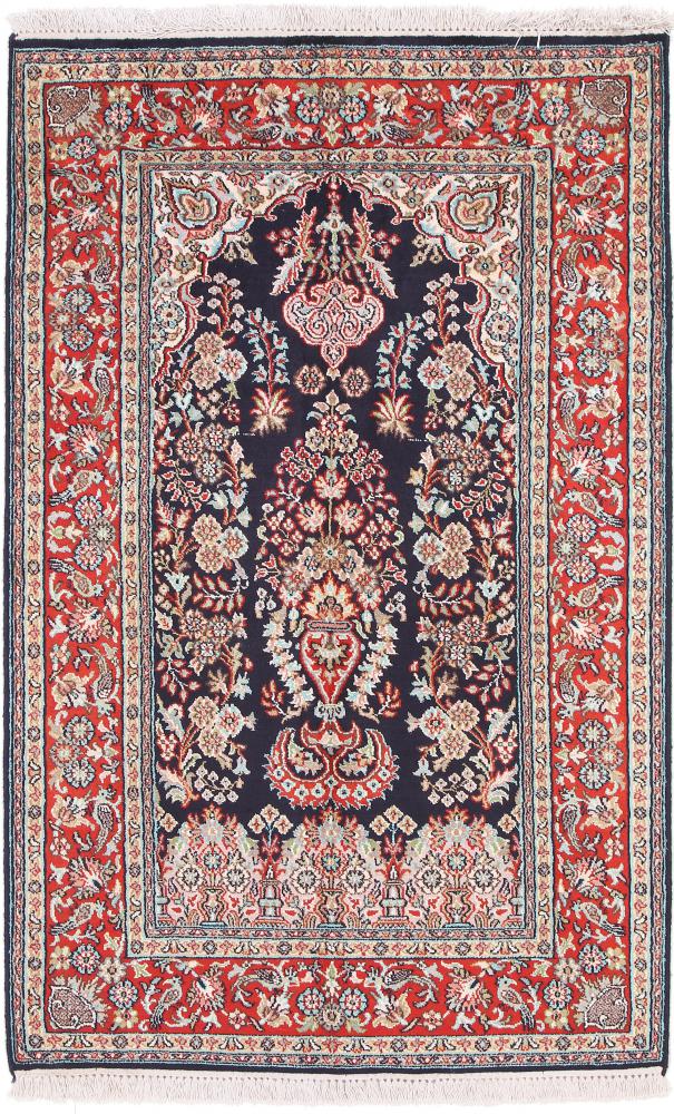 Tapis indien Cachemire Soie 125x81 125x81, Tapis persan Noué à la main