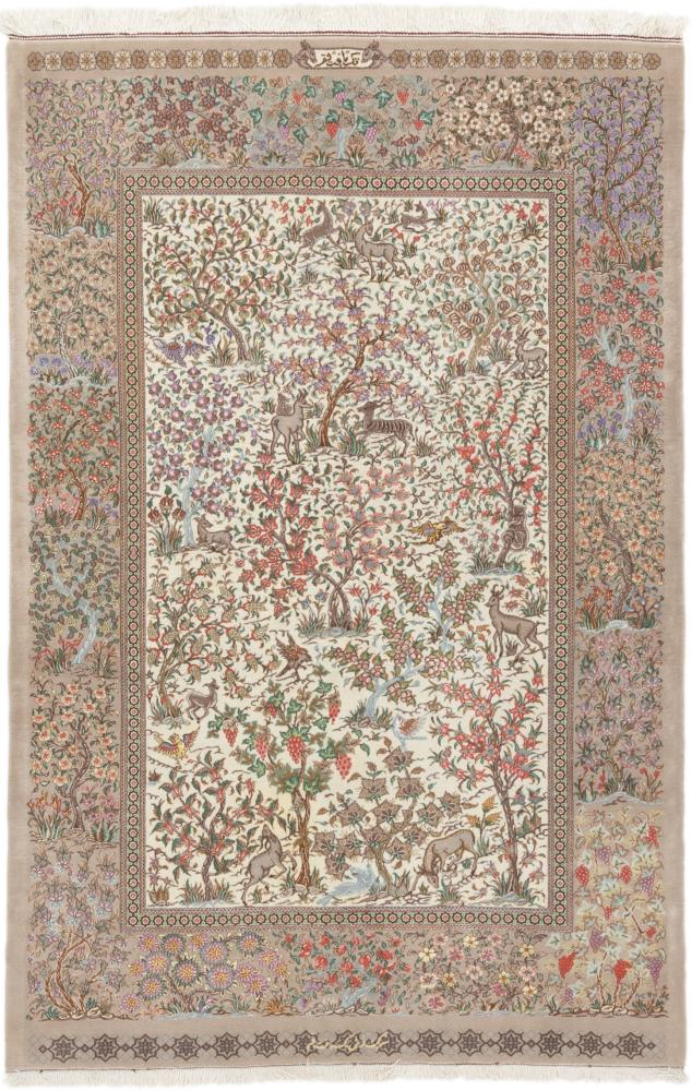 Persian Rug Qum Silk 200x133 200x133, Persian Rug Knotted by hand