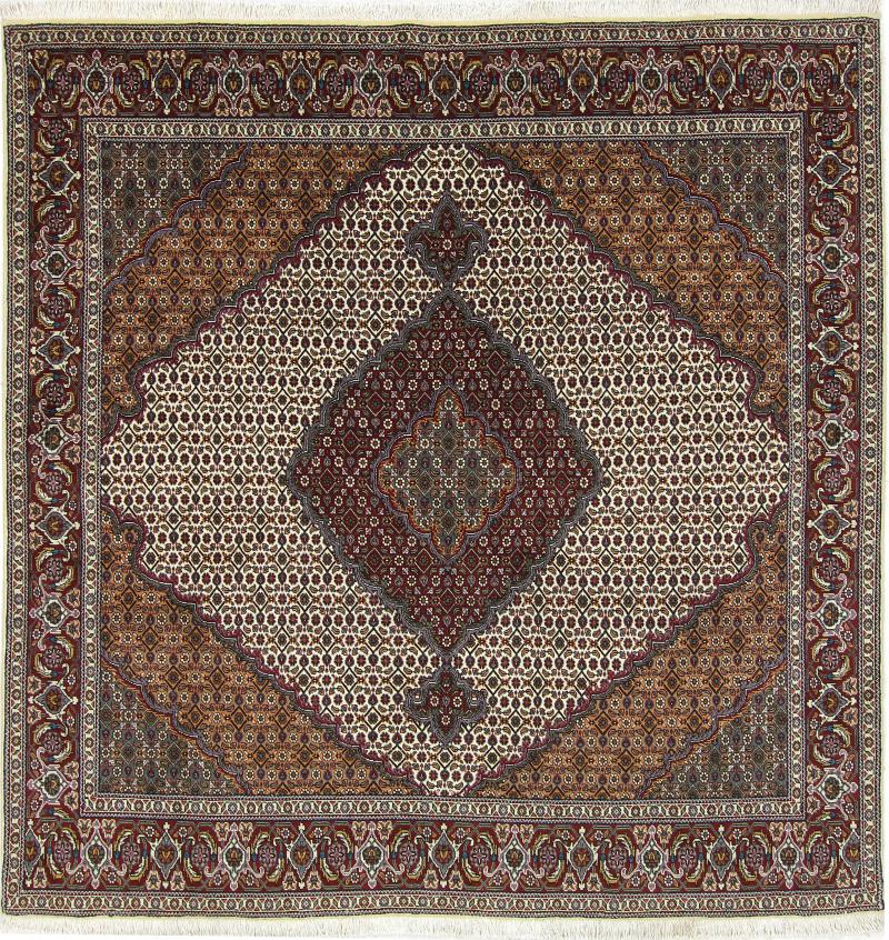 Tapete persa Tabriz Mahi 203x201 203x201, Tapete persa Atado à mão