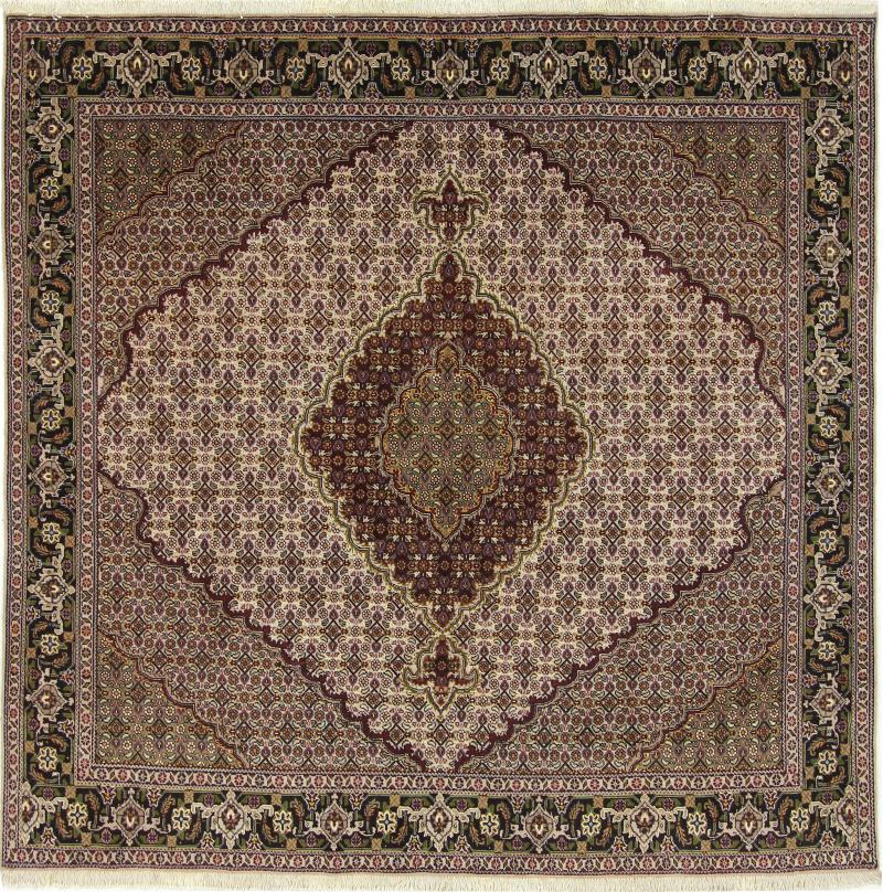 Tapete persa Tabriz Mahi 203x195 203x195, Tapete persa Atado à mão