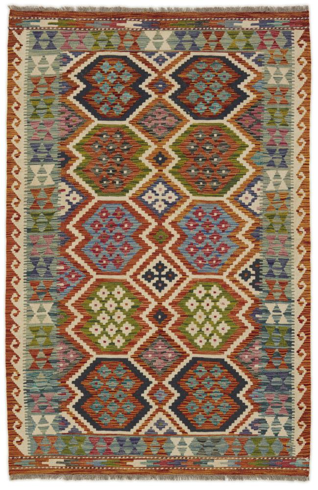 Tapete afegão Kilim Afegão 194x127 194x127, Tapete persa Tecido à mão