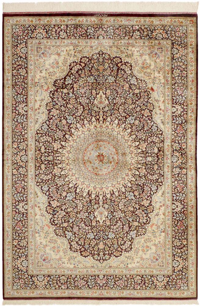 Persian Rug Qum Silk 197x133 197x133, Persian Rug Knotted by hand