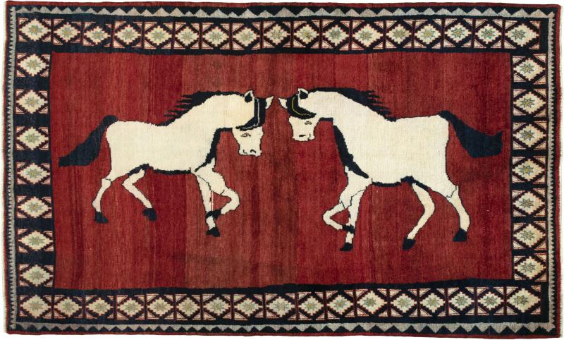 Persian Rug Persian Gabbeh Ghashghai 7'11"x4'11" 7'11"x4'11", Persian Rug Knotted by hand