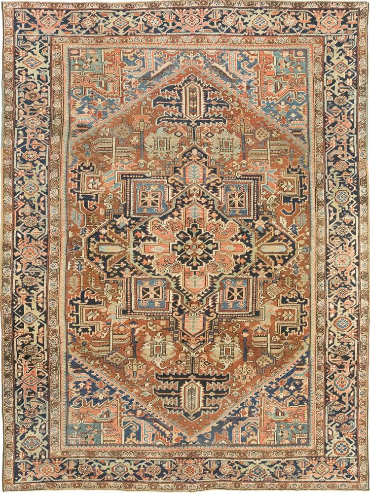 Tapis persan Heriz Antique 366x279 366x279, Tapis persan Noué à la main