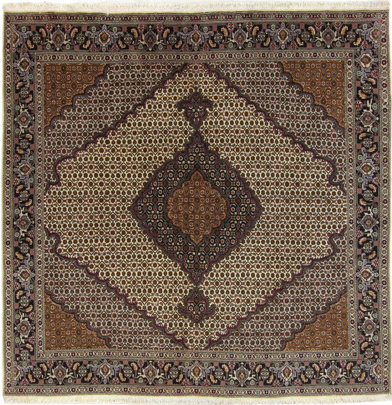 Tapete persa Tabriz Mahi 201x196 201x196, Tapete persa Atado à mão