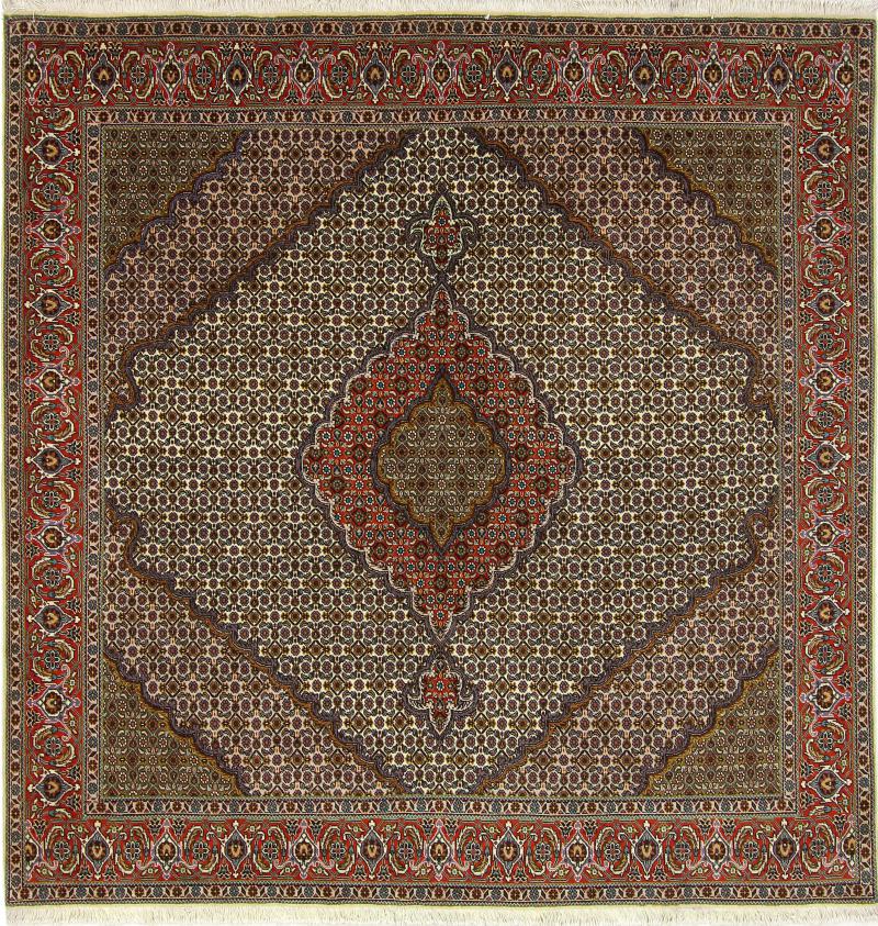 Tapete persa Tabriz Mahi 209x205 209x205, Tapete persa Atado à mão