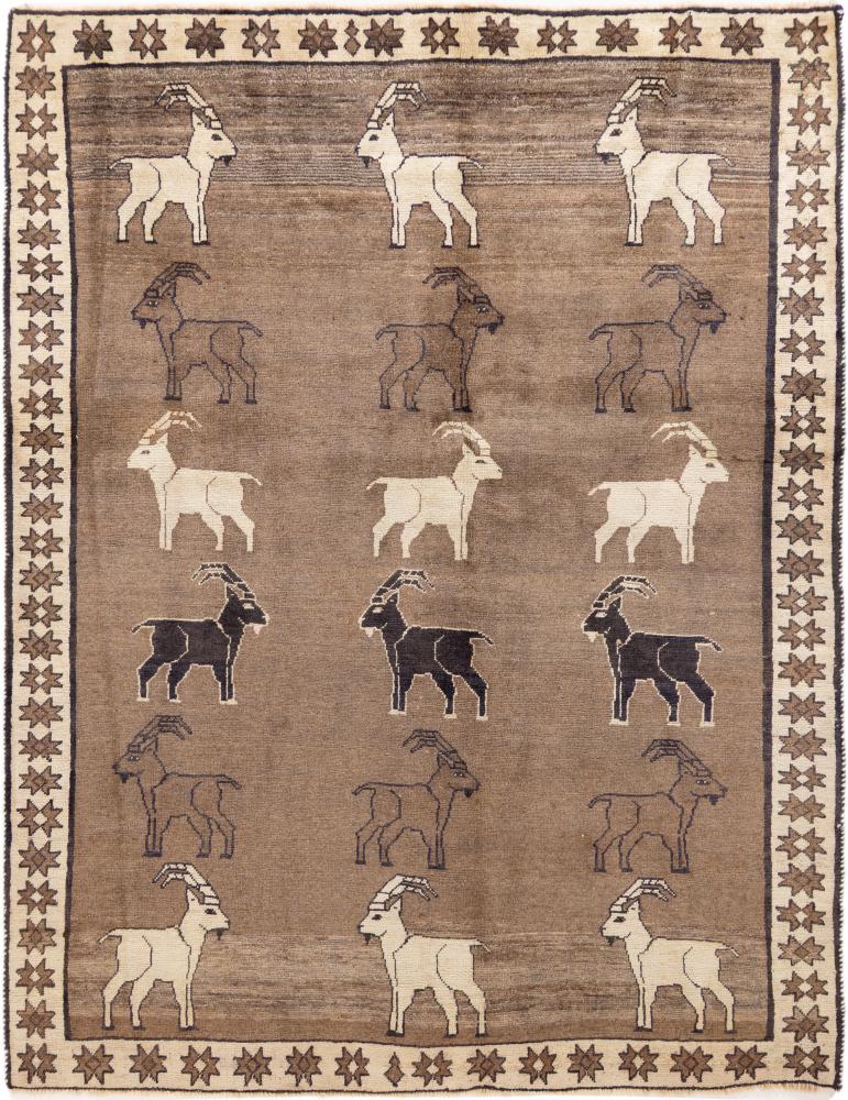 Persian Rug Persian Gabbeh Ghashghai 196x150 196x150, Persian Rug Knotted by hand