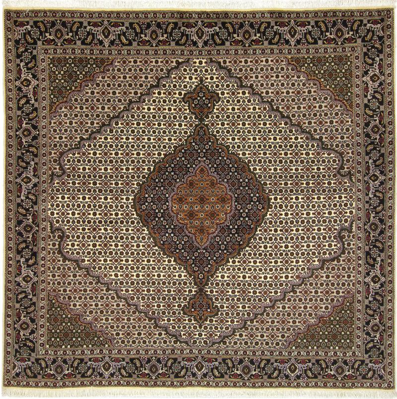 Tapete persa Tabriz Mahi 205x201 205x201, Tapete persa Atado à mão