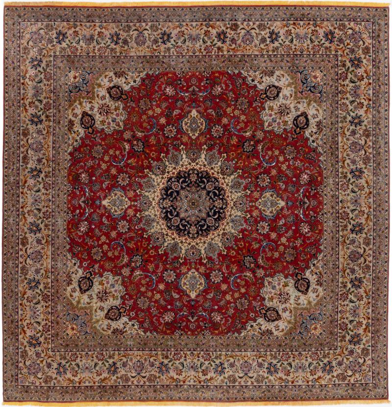 Tapis persan Tabriz 50Raj 298x292 298x292, Tapis persan Noué à la main