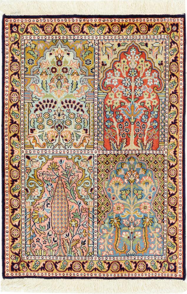 Tapis indien Cachemire Soie 89x62 89x62, Tapis persan Noué à la main