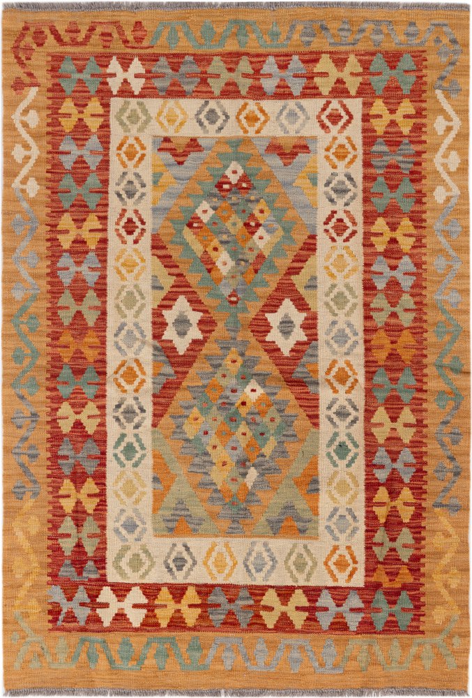 Afghan rug Kilim Afghan 4'11"x3'6" 4'11"x3'6", Persian rug Handwoven