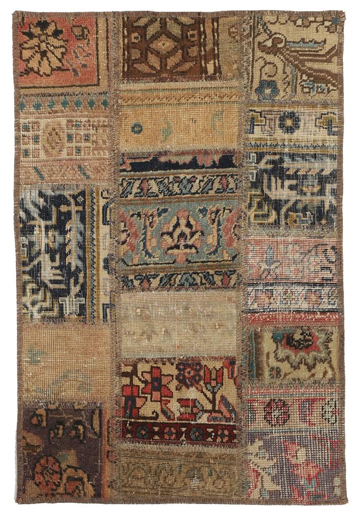 Persisk tæppe Patchwork 91x61 91x61, Persisk tæppe Knyttet i hånden