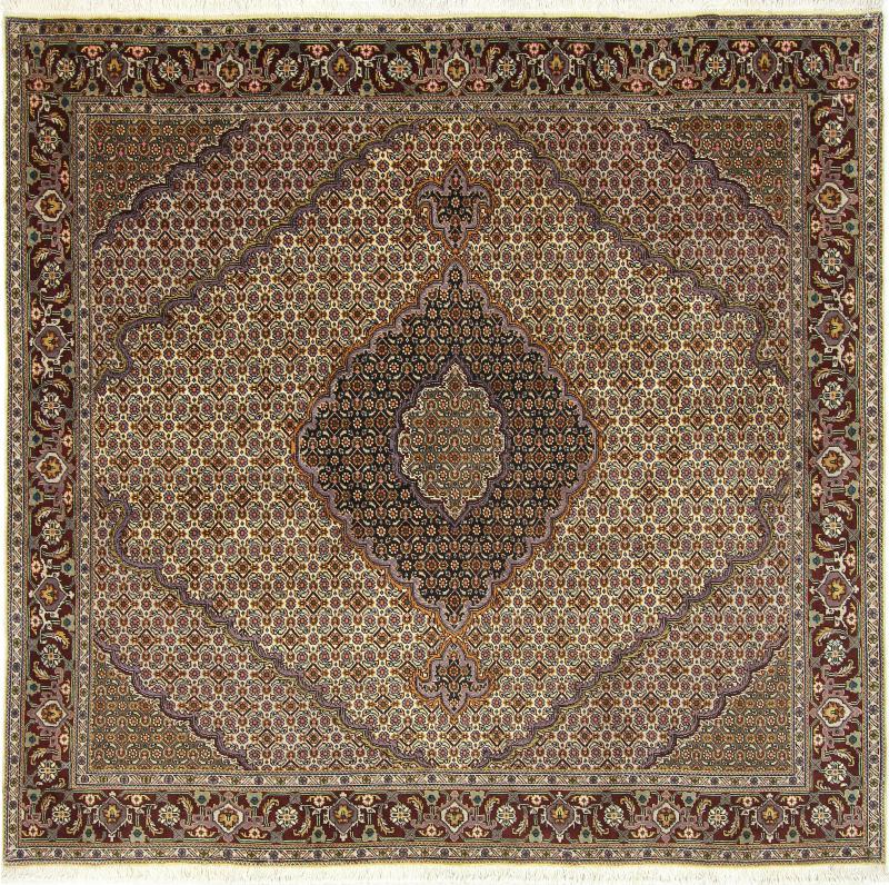 Tapete persa Tabriz Mahi 205x199 205x199, Tapete persa Atado à mão