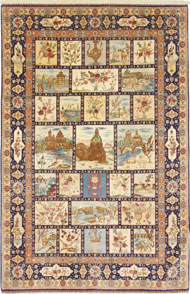 Tapete persa Tabriz 70Raj 299x199 299x199, Tapete persa Atado à mão