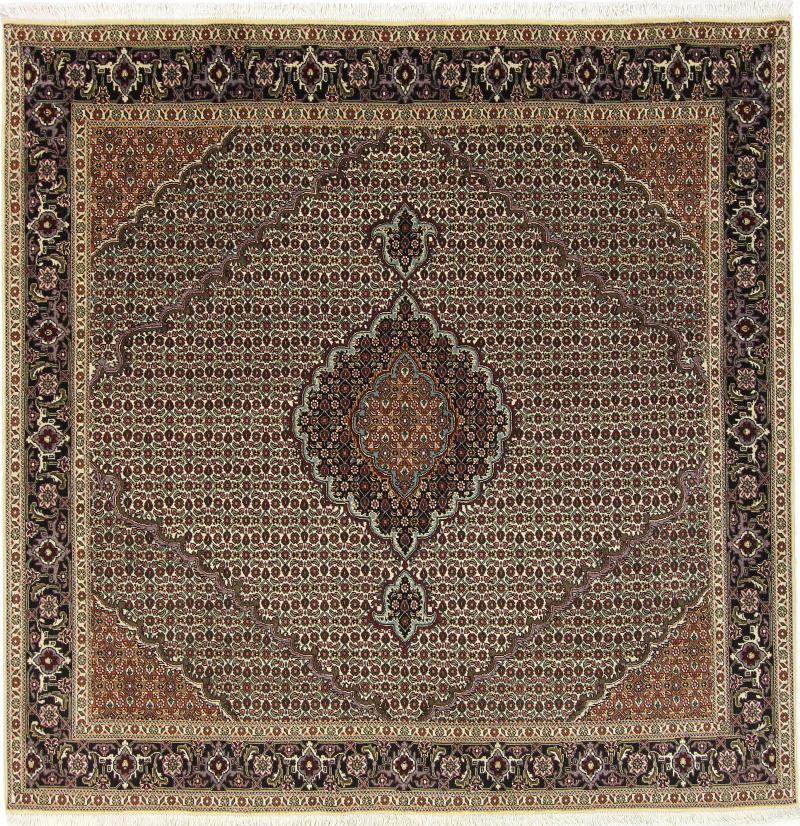 Persian Rug Tabriz Mahi 6'7"x6'6" 6'7"x6'6", Persian Rug Knotted by hand