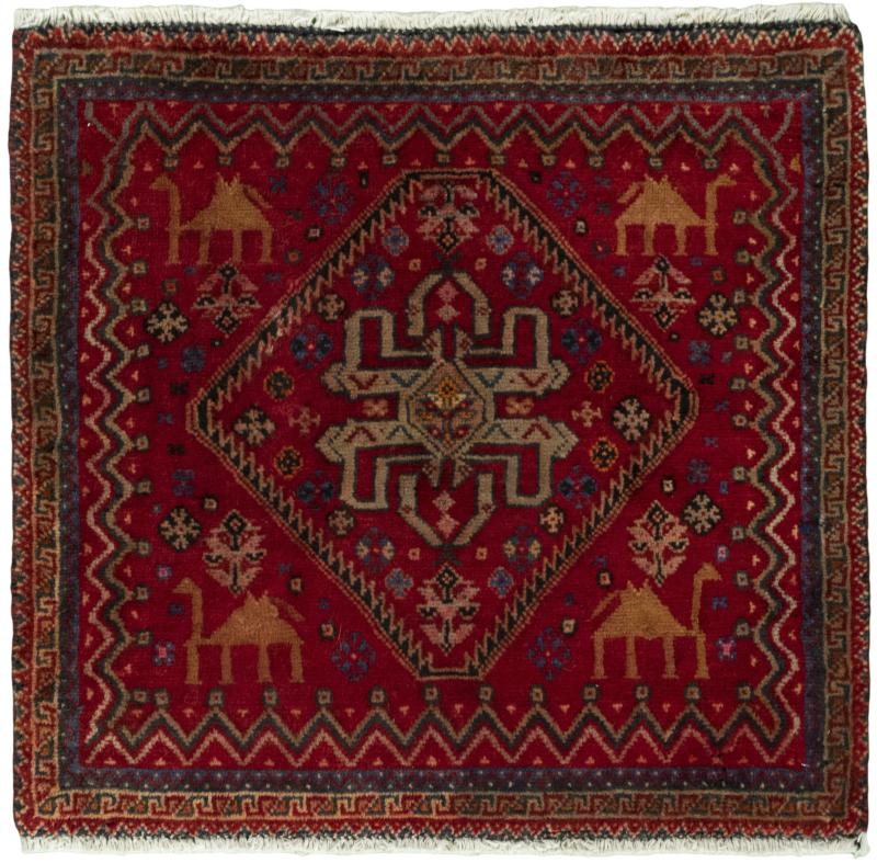 Tapis persan Shiraz 63x66 63x66, Tapis persan Noué à la main