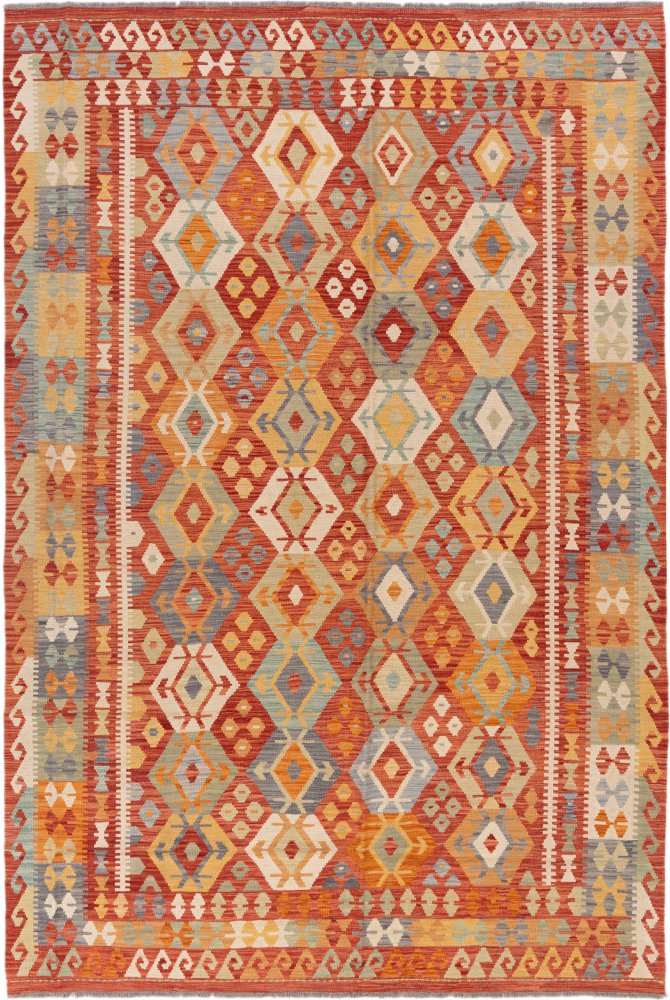 Tapis afghan Kilim Afghan 302x205 302x205, Tapis persan Tissé à la main