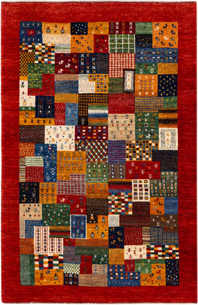 Persian Rug Persian Gabbeh Loribaft Nowbaft 5'7"x3'8" 5'7"x3'8", Persian Rug Knotted by hand