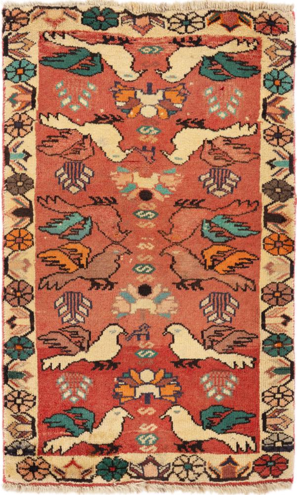 Persian Rug Persian Gabbeh Ghashghai 103x63 103x63, Persian Rug Knotted by hand
