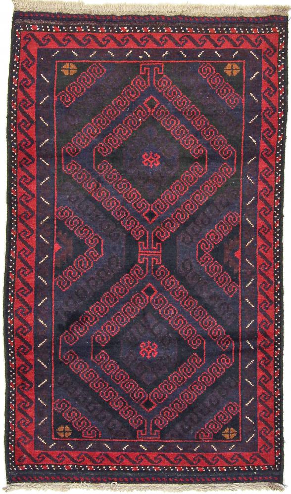 Tapis afghan Baloutche 136x81 136x81, Tapis persan Noué à la main