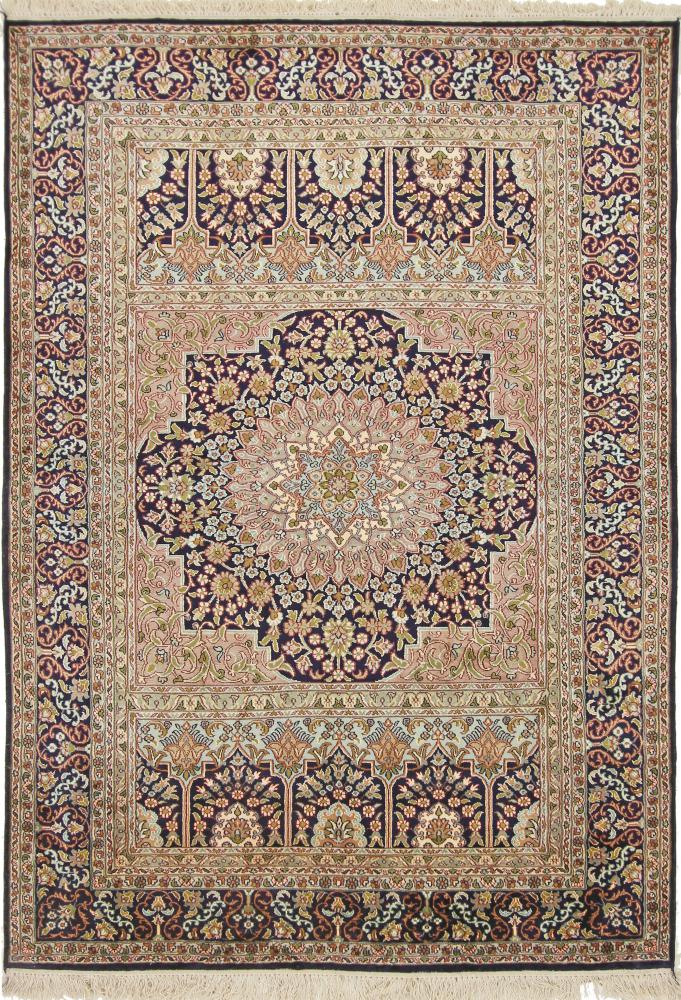 Tapete indiano Kashmir Seda 183x130 183x130, Tapete persa Atado à mão