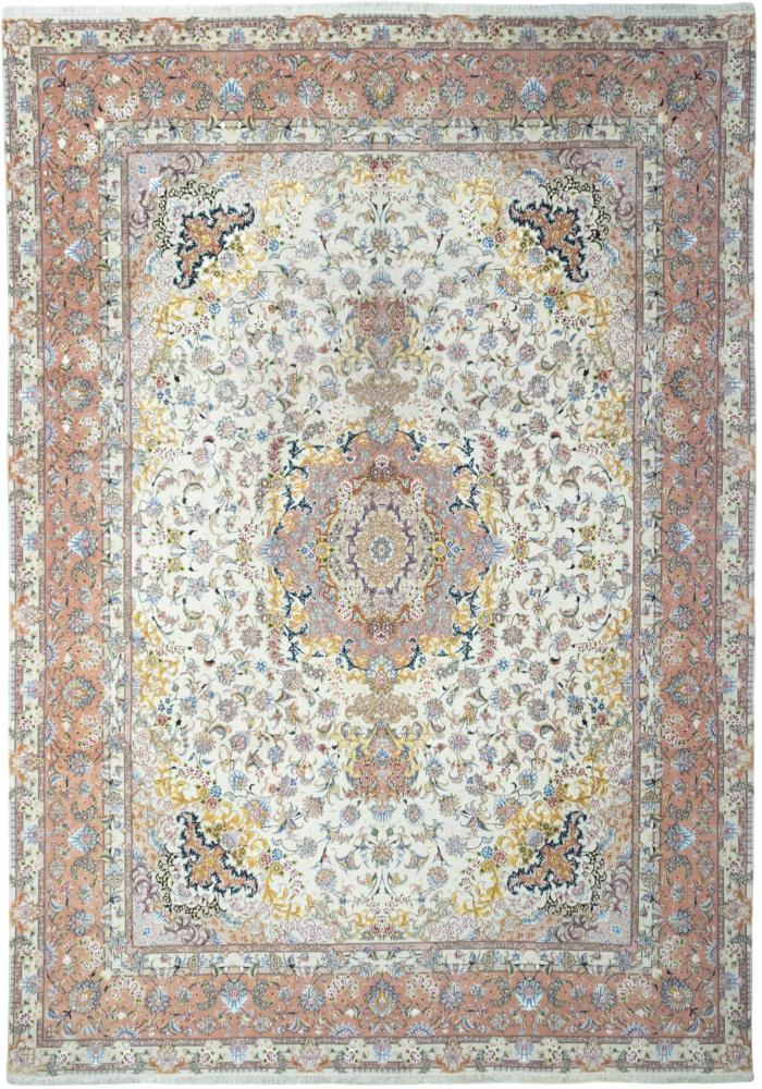 Tapete persa Tabriz 50Raj 13'5"x9'6" 13'5"x9'6", Tapete persa Atado à mão