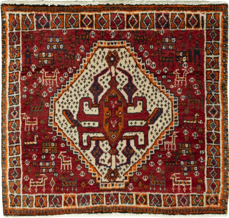 Persisk teppe Shiraz 61x65 61x65, Persisk teppe Knyttet for hånd