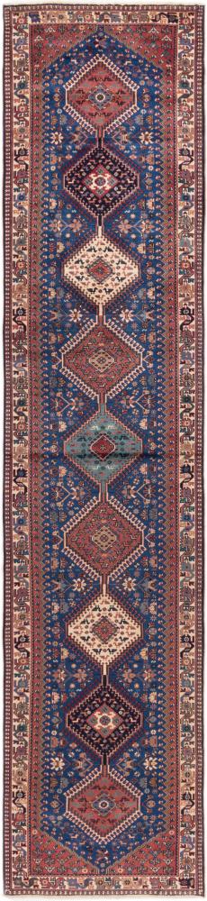 Persian Rug Yalameh 12'6"x2'8" 12'6"x2'8", Persian Rug Knotted by hand