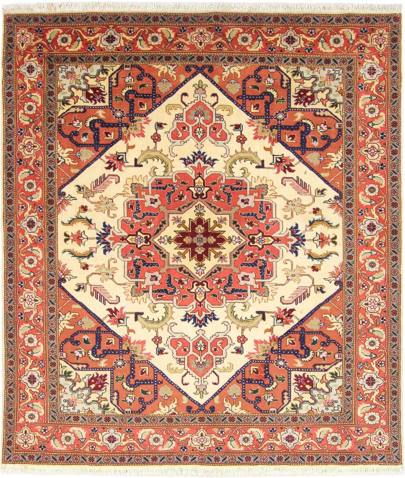 Tapete persa Tabriz 223x196 223x196, Tapete persa Atado à mão