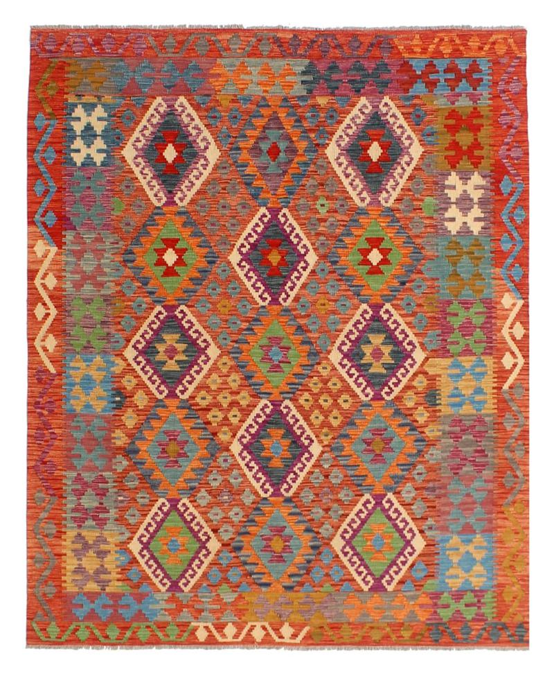 Afghan rug Kilim Afghan 8'0"x5'11" 8'0"x5'11", Persian Rug Woven by hand