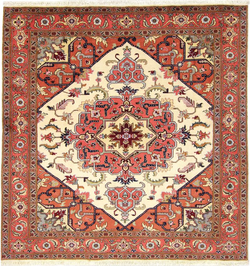 Tapete persa Tabriz 206x199 206x199, Tapete persa Atado à mão