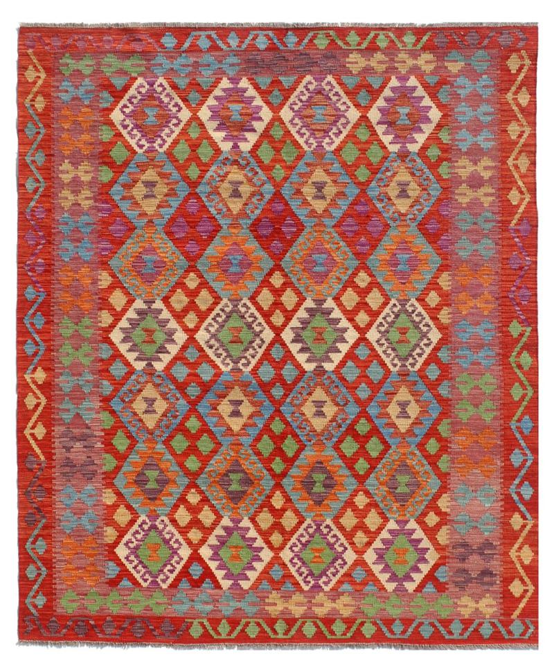 Afghan rug Kilim Afghan 8'1"x5'10" 8'1"x5'10", Persian Rug Woven by hand