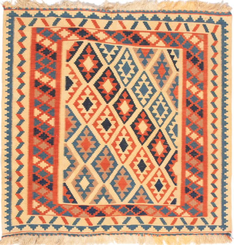 Tapete persa Kilim Fars 3'5"x3'4" 3'5"x3'4", Tapete persa Tecido à mão