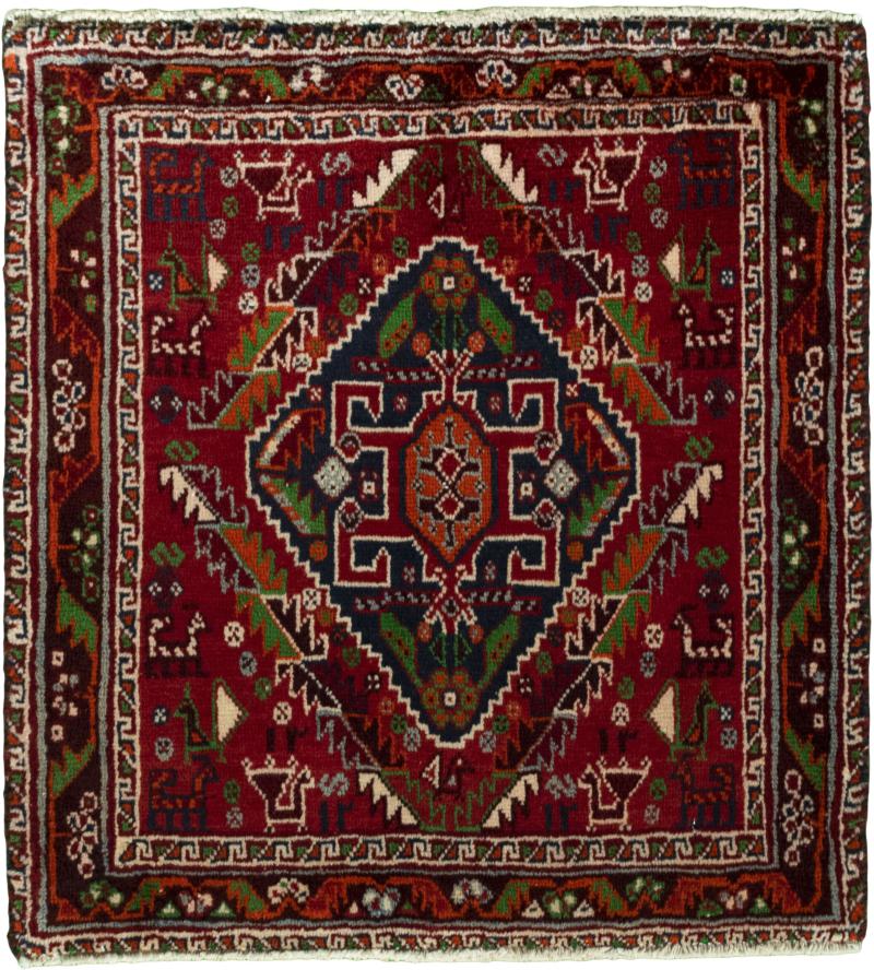Persian Rug Shiraz 63x59 63x59, Persian Rug Knotted by hand