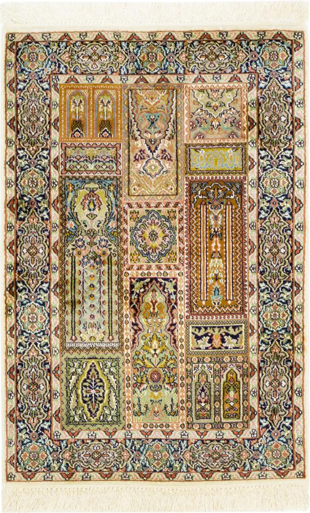 Tapis indien Cachemire Soie 90x60 90x60, Tapis persan Noué à la main