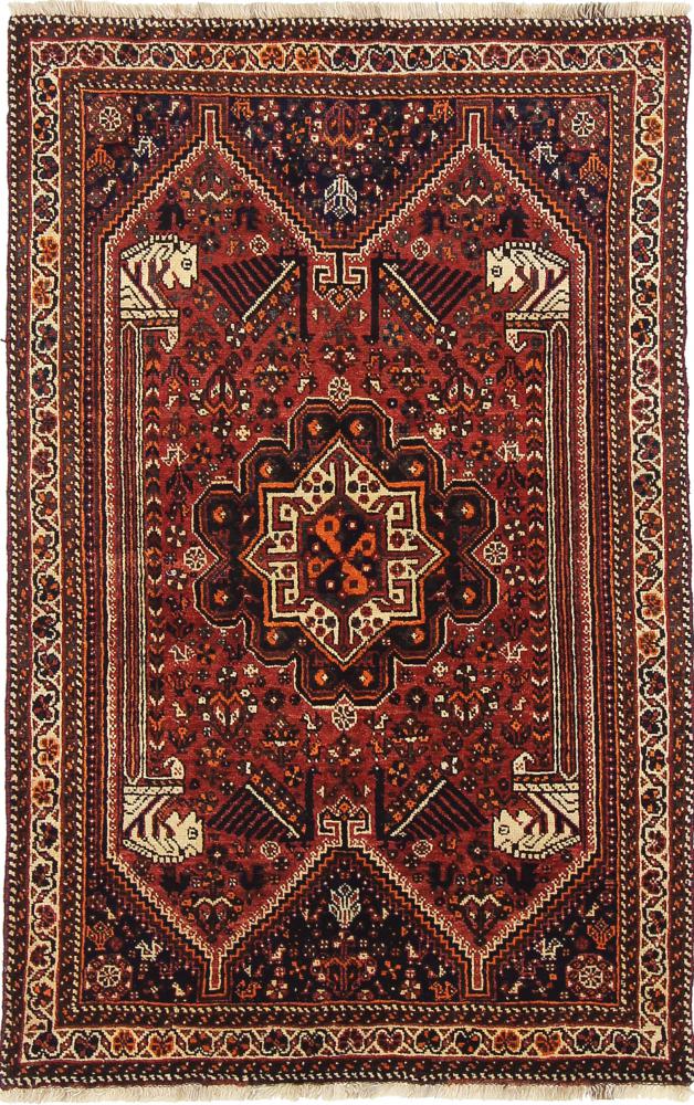 Tapete persa Ghashghai 201x129 201x129, Tapete persa Atado à mão