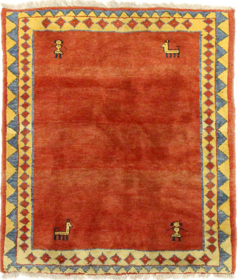 Persian Rug Persian Gabbeh Yalameh 140x121 140x121, Persian Rug Knotted by hand
