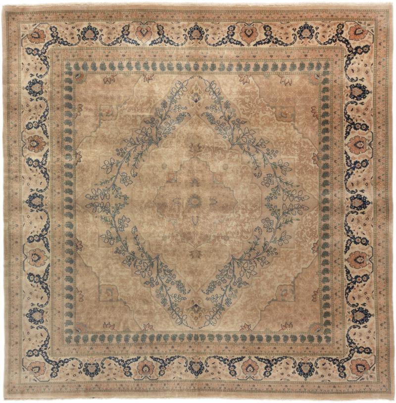 Tapis indien Indo Tabriz Haj Jalili 305x304 305x304, Tapis persan Noué à la main