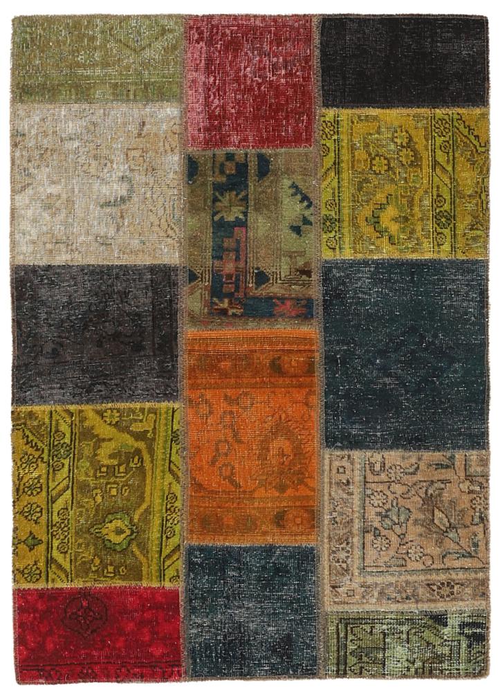 Persisk tæppe Patchwork 152x107 152x107, Persisk tæppe Knyttet i hånden