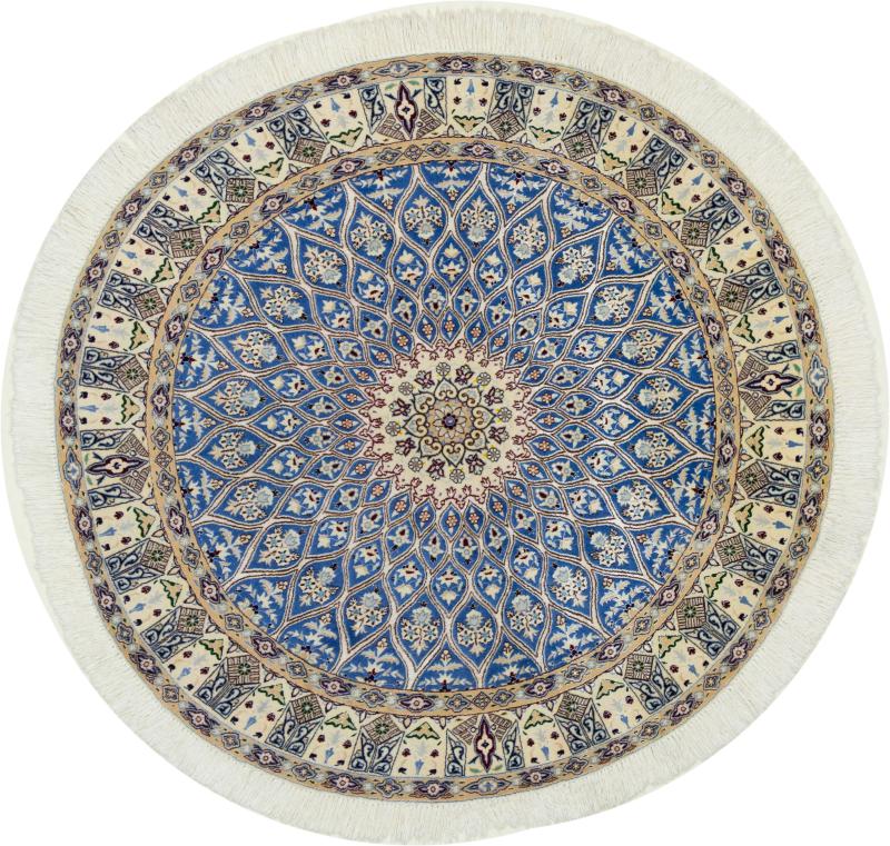 Tapis persan Naïn 6La 147x145 147x145, Tapis persan Noué à la main