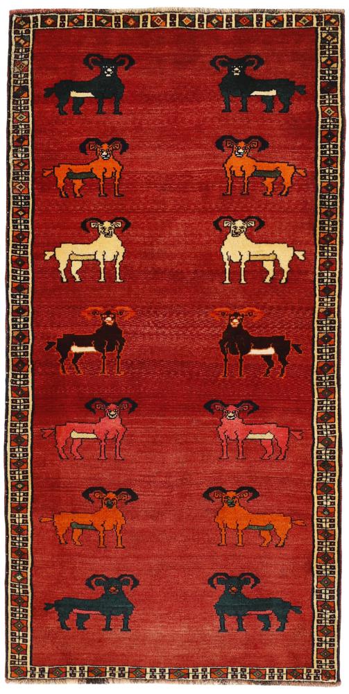 Persian Rug Ghashghai Figural 217x109 217x109, Persian Rug Knotted by hand